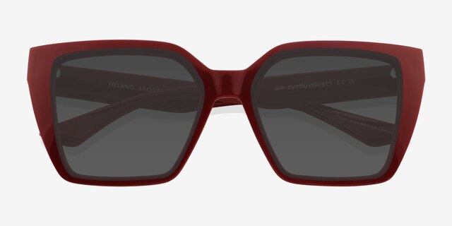 Delano Red Alternative MaterialsSunglass Frames from EyeBuyDirect, Closed View