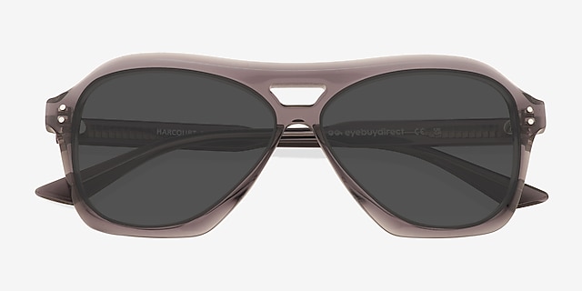Harcourt Gray AcetateSunglass Frames from EyeBuyDirect, Closed View