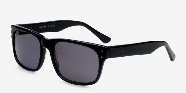 Irkutsk Black PlasticSunglass Frames from EyeBuyDirect, Angle View