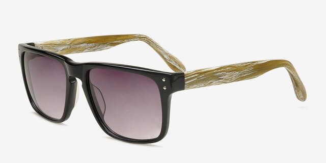 Sergi Black AcetateSunglass Frames from EyeBuyDirect, Angle View