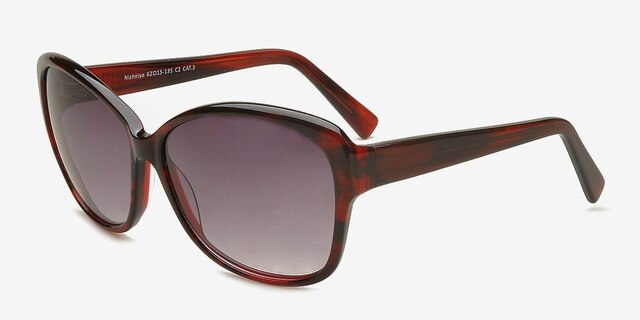 Nizhniye Burgundy AcetateSunglass Frames from EyeBuyDirect, Angle View