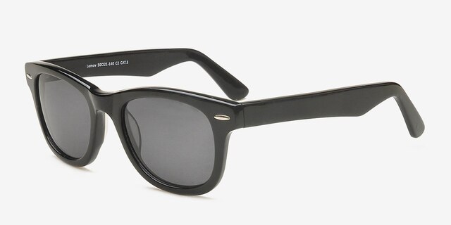 Lomov Black PlasticSunglass Frames from EyeBuyDirect, Angle View