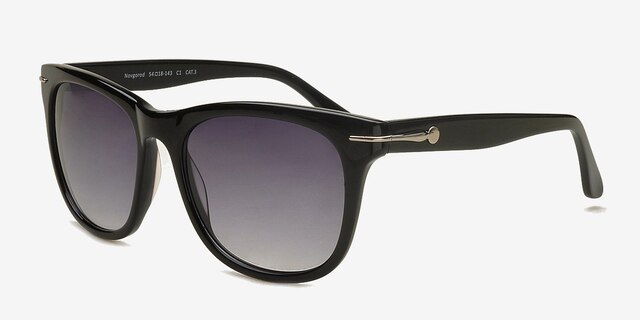 Novgorod Black MetalSunglass Frames from EyeBuyDirect, Angle View