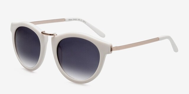Milano White AcetateSunglass Frames from EyeBuyDirect, Angle View