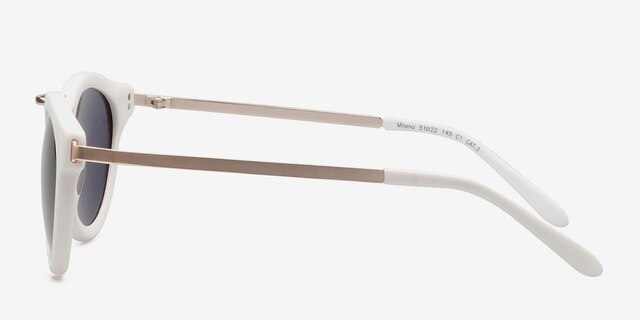 Milano White AcetateSunglass Frames from EyeBuyDirect, Side View