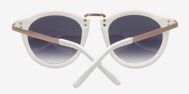 Milano White AcetateSunglass Frames from EyeBuyDirect, Closed View