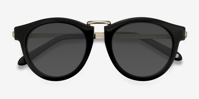 Milano Black AcetateSunglass Frames from EyeBuyDirect, Closed View