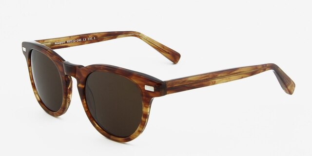 Newport Brown & Strip AcetateSunglass Frames from EyeBuyDirect, Angle View
