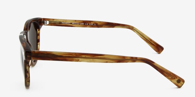 Newport Brown & Strip AcetateSunglass Frames from EyeBuyDirect, Side View