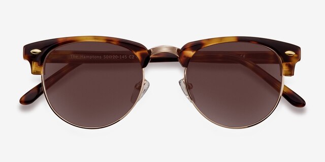 The Hamptons Golden Tortoise Acetate-metalSunglass Frames from EyeBuyDirect, Closed View