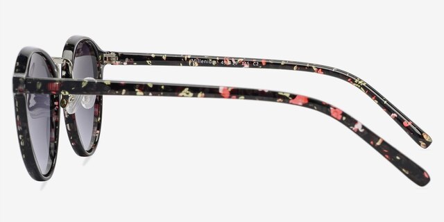 Millenium Red & Floral PlasticSunglass Frames from EyeBuyDirect, Side View