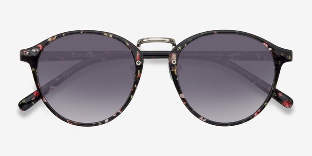 Millenium Red & Floral PlasticSunglass Frames from EyeBuyDirect, Closed View