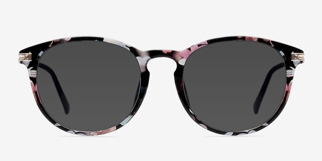 Monroe Pink & Floral Plastic-metalSunglass Frames from EyeBuyDirect, Front View