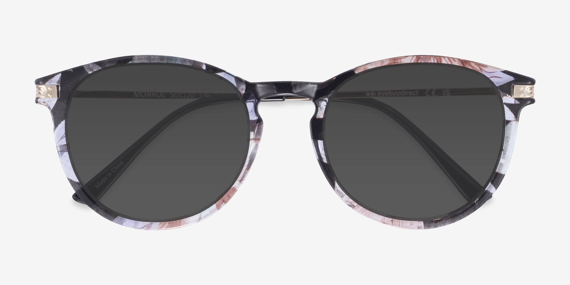 Monroe - Round Pink & Floral Frame Sunglasses For Women | Eyebuydirect