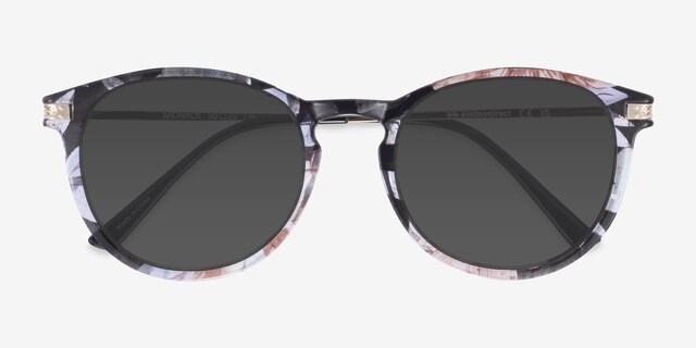Monroe Pink & Floral Plastic-metalSunglass Frames from EyeBuyDirect, Closed View