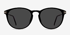 Monroe Black Silver Plastic-metal Soleil de Lunette de vue d'EyeBuyDirect, Vue de Face