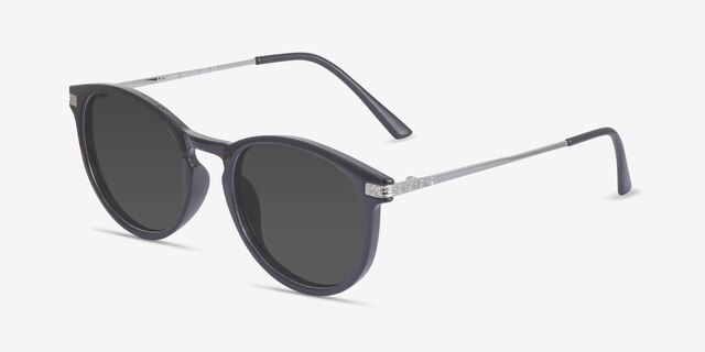 Monroe Black Silver Plastic-metalSunglass Frames from EyeBuyDirect, Angle View