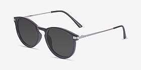 Monroe Black Silver Plastic-metal Soleil de Lunette de vue d'EyeBuyDirect, Vue d'Angle