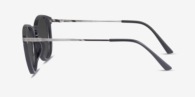 Monroe Black Silver Plastic-metalSunglass Frames from EyeBuyDirect, Side View