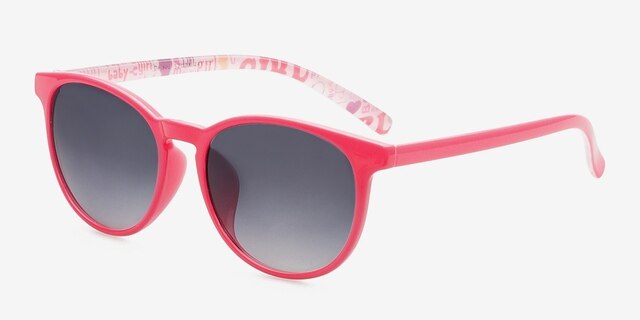 Deja Vu Pink PlasticSunglass Frames from EyeBuyDirect, Angle View