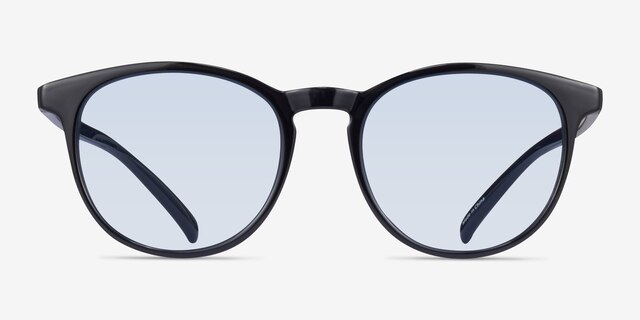 Deja Vu Black PlasticSunglass Frames from EyeBuyDirect, Front View
