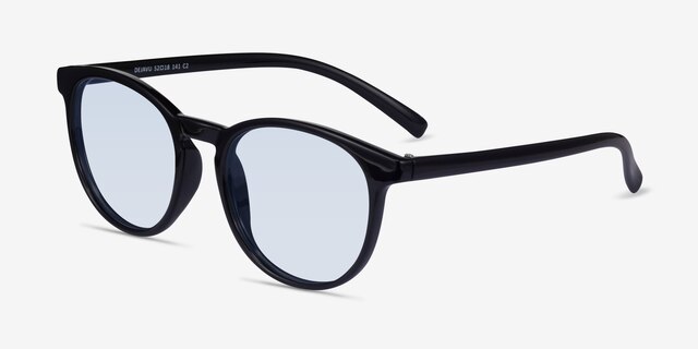 Deja Vu Black PlasticSunglass Frames from EyeBuyDirect, Angle View
