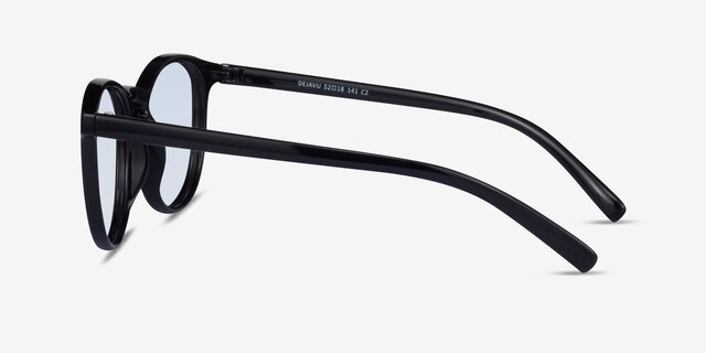 Deja Vu Black PlasticSunglass Frames from EyeBuyDirect, Side View