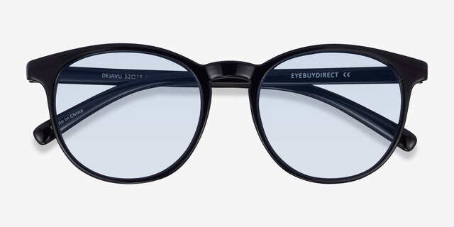 Deja Vu Black PlasticSunglass Frames from EyeBuyDirect, Closed View