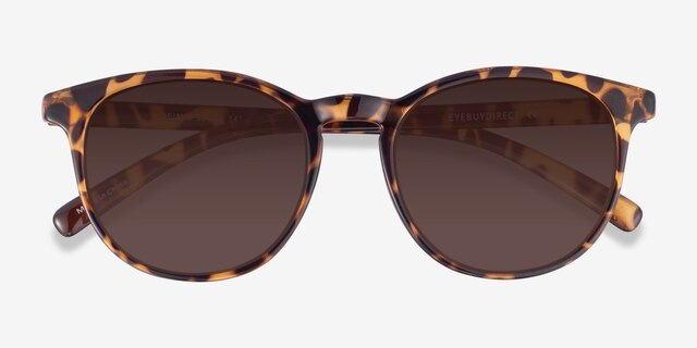 Deja Vu Brown & Tortoise PlasticSunglass Frames from EyeBuyDirect, Closed View