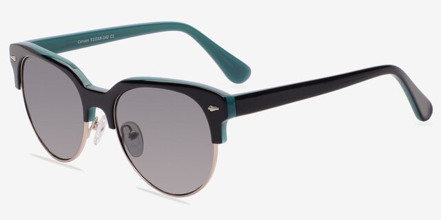 Carven Black PlasticSunglass Frames from EyeBuyDirect, Angle View