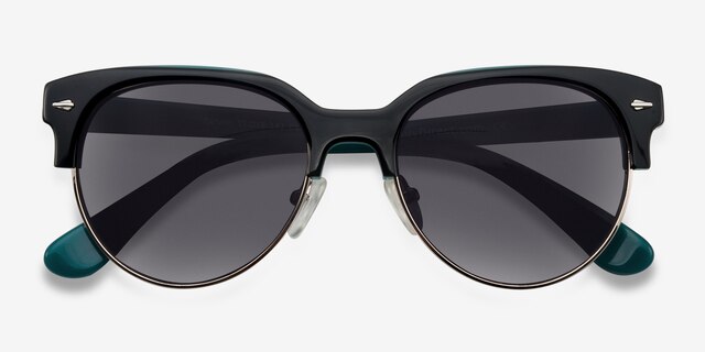 Carven Black PlasticSunglass Frames from EyeBuyDirect, Closed View