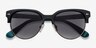 Carven Black PlasticSunglass Frames from EyeBuyDirect, Closed View