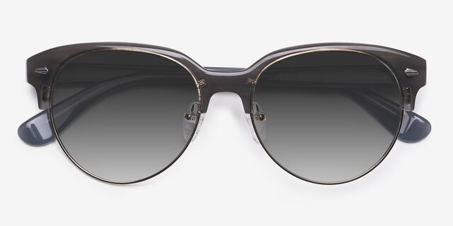 Carven Gris PlastiqueSoleil de Lunette de vue d'EyeBuyDirect, Vue Rapprochée