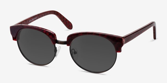 Simone Red PlasticSunglass Frames from EyeBuyDirect, Angle View