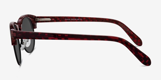 Simone Red PlasticSunglass Frames from EyeBuyDirect, Side View