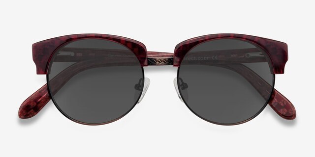Simone Red PlasticSunglass Frames from EyeBuyDirect, Closed View