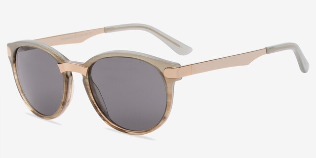 Wynwood Gray & Golden AcetateSunglass Frames from EyeBuyDirect, Angle View