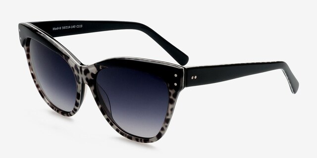 Madrid Black & Tortoise PlasticSunglass Frames from EyeBuyDirect, Angle View