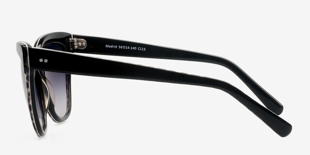 Madrid Black & Tortoise PlasticSunglass Frames from EyeBuyDirect, Side View