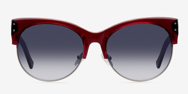 Venice Red PlasticSunglass Frames from EyeBuyDirect, Front View