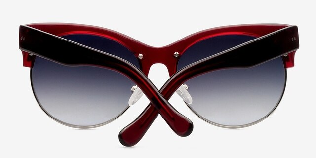 Venice Red PlasticSunglass Frames from EyeBuyDirect, Closed View
