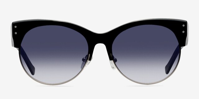 Venice Black PlasticSunglass Frames from EyeBuyDirect, Front View
