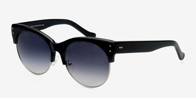 Venice Black PlasticSunglass Frames from EyeBuyDirect, Angle View
