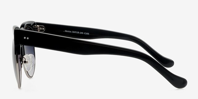 Venice Black PlasticSunglass Frames from EyeBuyDirect, Side View
