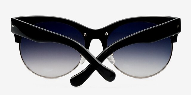 Venice Black PlasticSunglass Frames from EyeBuyDirect, Closed View