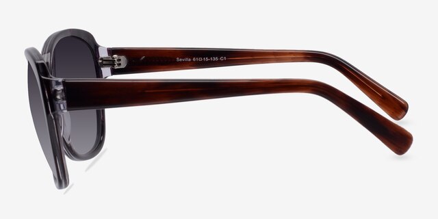 Sevilla Brown PlasticSunglass Frames from EyeBuyDirect, Side View