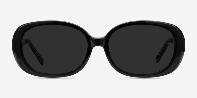 Lauren Black Acetate-metalSunglass Frames from EyeBuyDirect, Front View