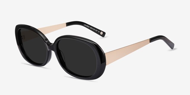 Lauren Black Acetate-metalSunglass Frames from EyeBuyDirect, Angle View