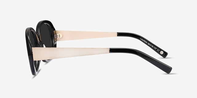 Lauren Black Acetate-metalSunglass Frames from EyeBuyDirect, Side View