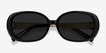Lauren Black Acetate, MetalSunglass Frames from EyeBuyDirect, Closed View